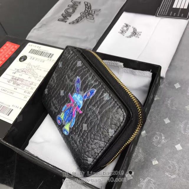 MCM女錢包 原單 8082兔子款 MCM小單拉錢包 單拉隔襠式散錢包 現金袋  mdmc1072